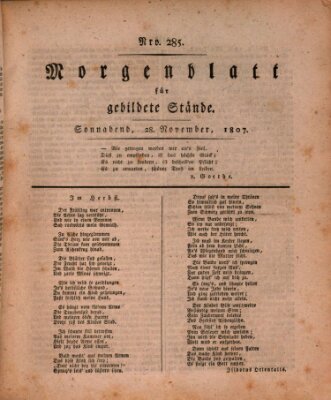 Morgenblatt für gebildete Stände Samstag 28. November 1807