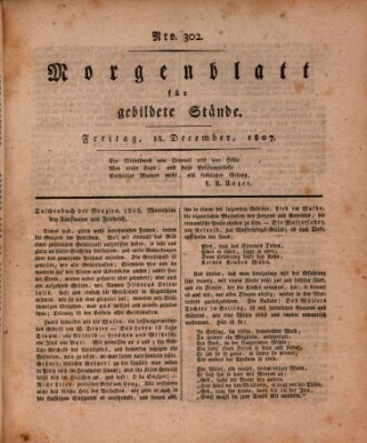 Morgenblatt für gebildete Stände Freitag 18. Dezember 1807