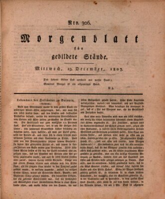 Morgenblatt für gebildete Stände Mittwoch 23. Dezember 1807