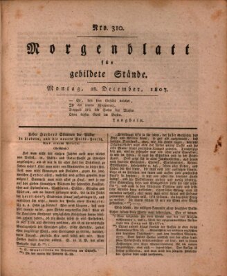 Morgenblatt für gebildete Stände Montag 28. Dezember 1807