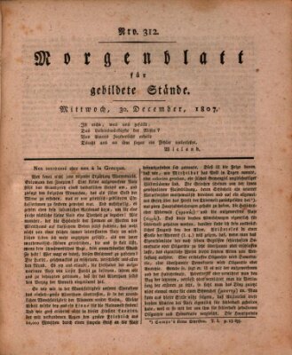 Morgenblatt für gebildete Stände Mittwoch 30. Dezember 1807