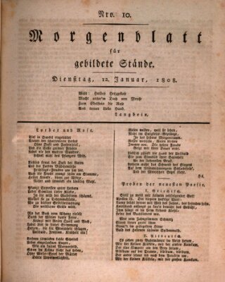 Morgenblatt für gebildete Stände Dienstag 12. Januar 1808