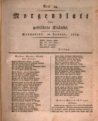 Morgenblatt für gebildete Stände Samstag 16. Januar 1808