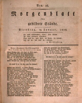 Morgenblatt für gebildete Stände Dienstag 19. Januar 1808