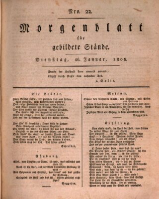 Morgenblatt für gebildete Stände Dienstag 26. Januar 1808