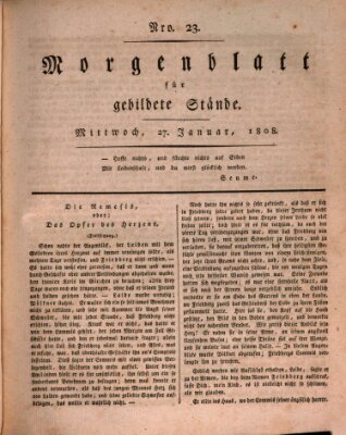 Morgenblatt für gebildete Stände Mittwoch 27. Januar 1808