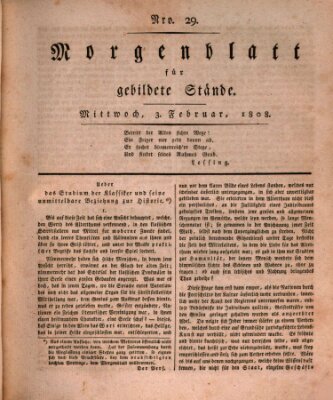 Morgenblatt für gebildete Stände Mittwoch 3. Februar 1808