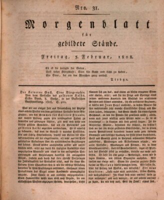 Morgenblatt für gebildete Stände Freitag 5. Februar 1808