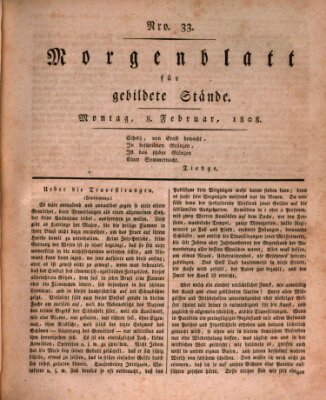 Morgenblatt für gebildete Stände Montag 8. Februar 1808