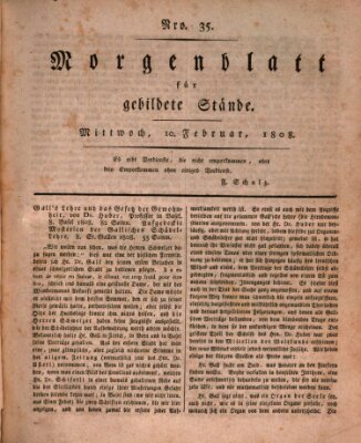 Morgenblatt für gebildete Stände Mittwoch 10. Februar 1808