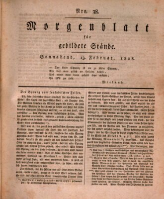 Morgenblatt für gebildete Stände Samstag 13. Februar 1808