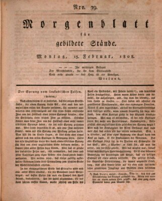 Morgenblatt für gebildete Stände Montag 15. Februar 1808