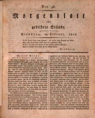 Morgenblatt für gebildete Stände Dienstag 23. Februar 1808