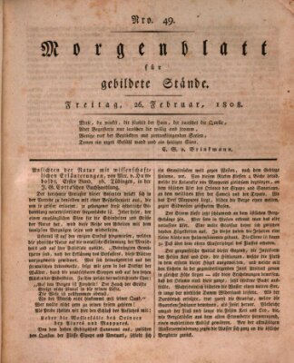 Morgenblatt für gebildete Stände Freitag 26. Februar 1808