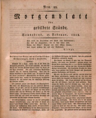 Morgenblatt für gebildete Stände Samstag 27. Februar 1808