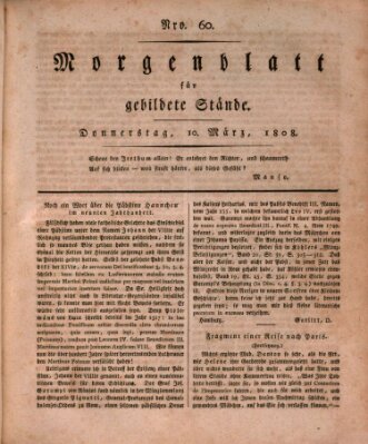 Morgenblatt für gebildete Stände Donnerstag 10. März 1808