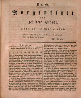 Morgenblatt für gebildete Stände Freitag 11. März 1808