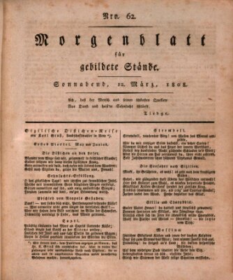 Morgenblatt für gebildete Stände Samstag 12. März 1808