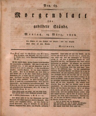 Morgenblatt für gebildete Stände Montag 14. März 1808