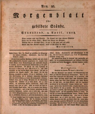 Morgenblatt für gebildete Stände Samstag 9. April 1808