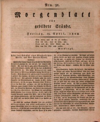 Morgenblatt für gebildete Stände Freitag 15. April 1808