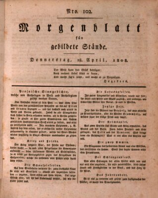 Morgenblatt für gebildete Stände Donnerstag 28. April 1808