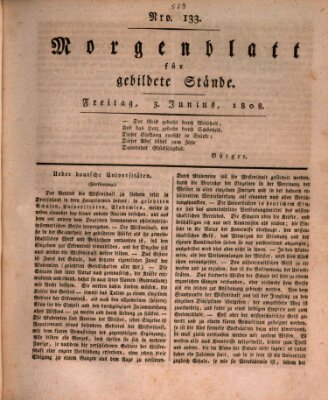 Morgenblatt für gebildete Stände Freitag 3. Juni 1808