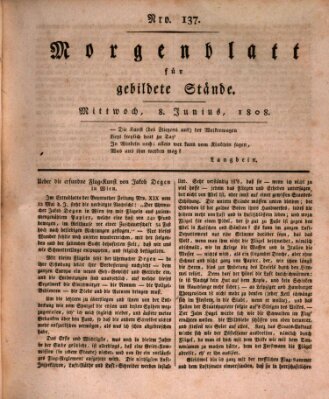 Morgenblatt für gebildete Stände Mittwoch 8. Juni 1808