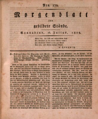 Morgenblatt für gebildete Stände Samstag 16. Juli 1808