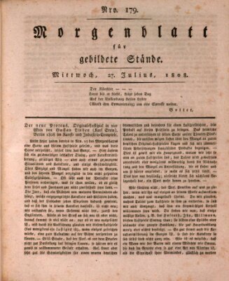 Morgenblatt für gebildete Stände Mittwoch 27. Juli 1808