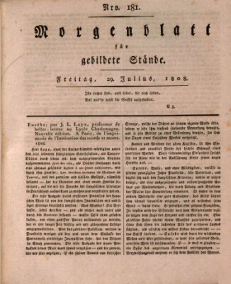 Morgenblatt für gebildete Stände Freitag 29. Juli 1808