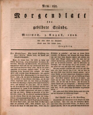 Morgenblatt für gebildete Stände Mittwoch 3. August 1808