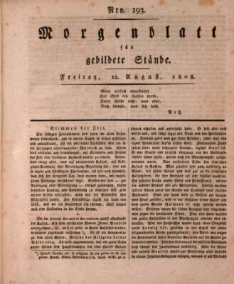 Morgenblatt für gebildete Stände Freitag 12. August 1808