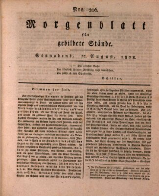 Morgenblatt für gebildete Stände Samstag 27. August 1808