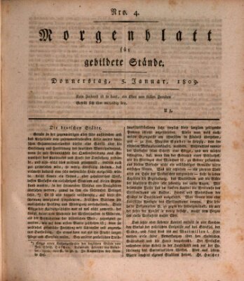 Morgenblatt für gebildete Stände Donnerstag 5. Januar 1809