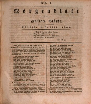 Morgenblatt für gebildete Stände Freitag 6. Januar 1809