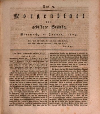 Morgenblatt für gebildete Stände Mittwoch 11. Januar 1809