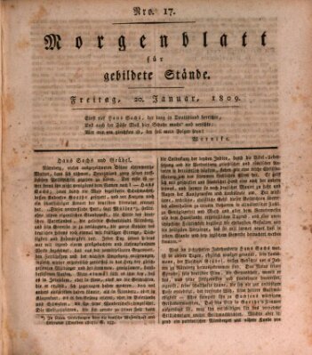 Morgenblatt für gebildete Stände Freitag 20. Januar 1809