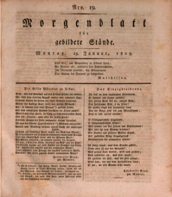 Morgenblatt für gebildete Stände Montag 23. Januar 1809