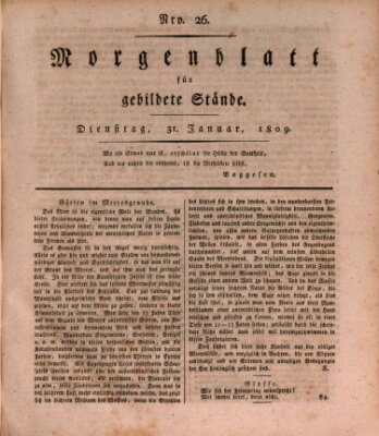 Morgenblatt für gebildete Stände Dienstag 31. Januar 1809