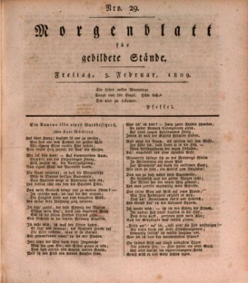 Morgenblatt für gebildete Stände Freitag 3. Februar 1809