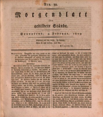 Morgenblatt für gebildete Stände Samstag 4. Februar 1809