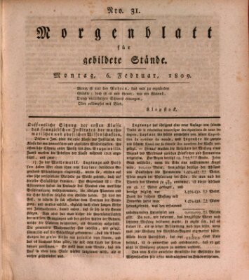 Morgenblatt für gebildete Stände Montag 6. Februar 1809