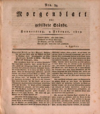 Morgenblatt für gebildete Stände Donnerstag 9. Februar 1809