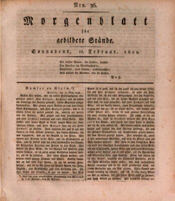 Morgenblatt für gebildete Stände Samstag 11. Februar 1809