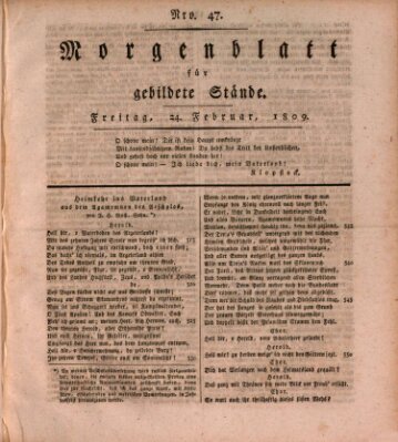 Morgenblatt für gebildete Stände Freitag 24. Februar 1809