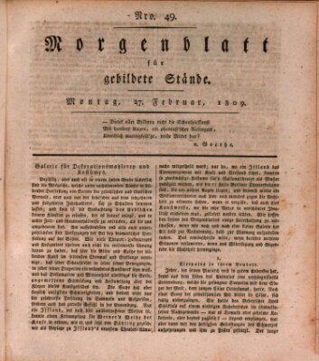 Morgenblatt für gebildete Stände Montag 27. Februar 1809