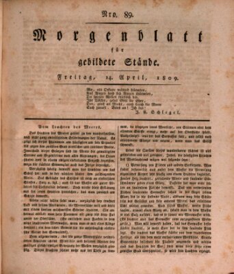 Morgenblatt für gebildete Stände Freitag 14. April 1809