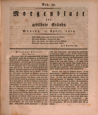 Morgenblatt für gebildete Stände Montag 17. April 1809