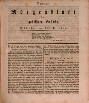 Morgenblatt für gebildete Stände Montag 24. April 1809